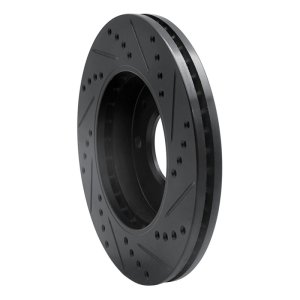 Hyundai Sonata Brake Rotor (1) - Front Left - R1 Concepts - Drilled & Slotted - Black - `01-`03